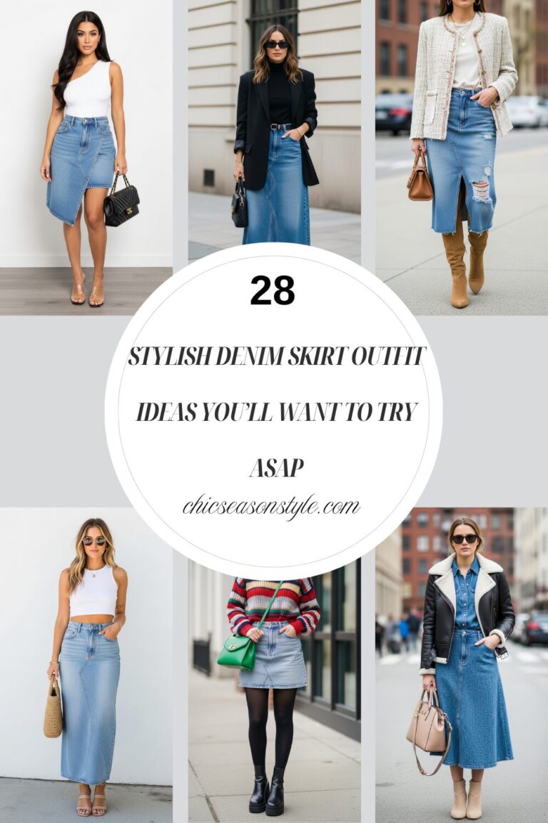 28 Stylish Denim Skirt Outfit Ideas You’ll Want to Try ASAP