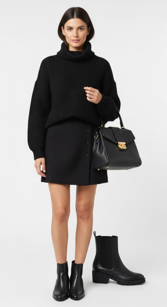 22 Chic Turtleneck Outfits to Elevate Your Style This Season 24 All-Black Ensemble