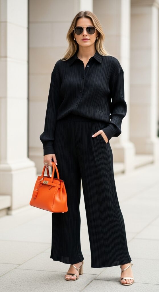 All-Black Pleated Ensemble