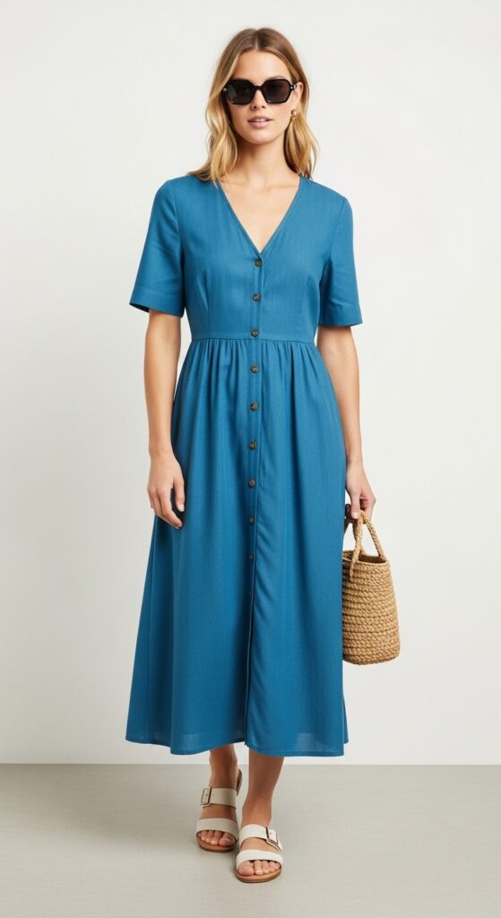 Button-Down Midi Dress