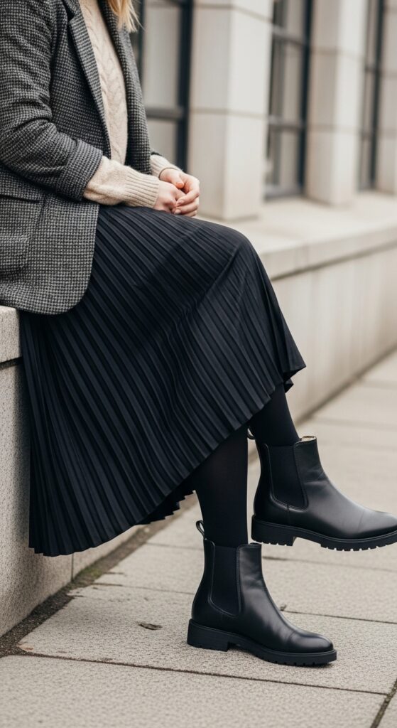 19 Best Shoes That Pair Perfectly with Tights 7 Chelsea Boots