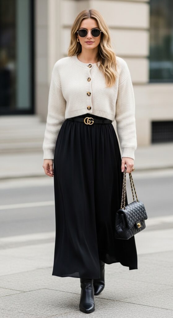 18 Chic Ways to Style a Cropped Cardigan This Season 16 Classic Black and White