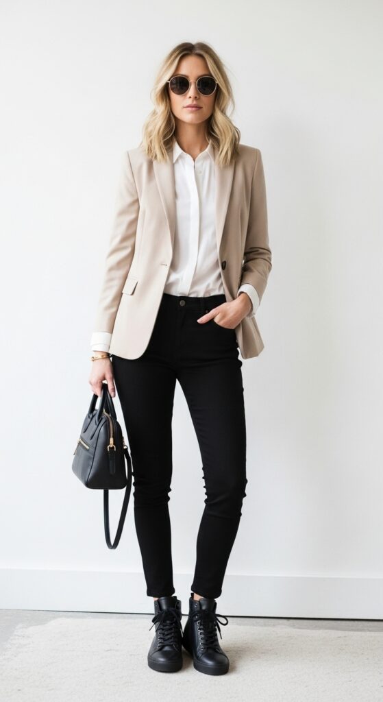 24 Neutral Outfit Ideas That Are Anything but Boring 14 Classic Neutral Work Wear