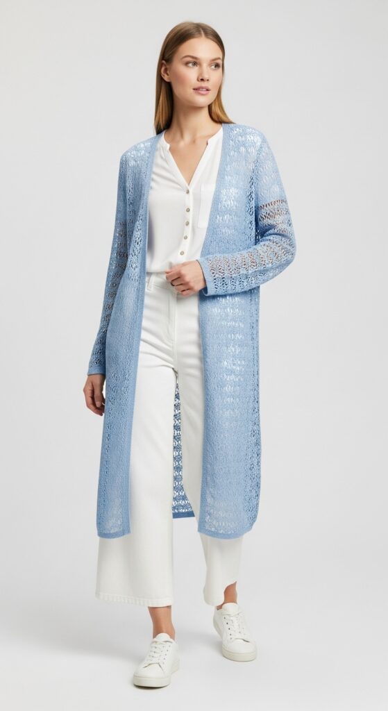 14 Stylish Ways to Wear a Long Cardigan for Any Occasion 9 Crochet Cardigan for a Breezy Look