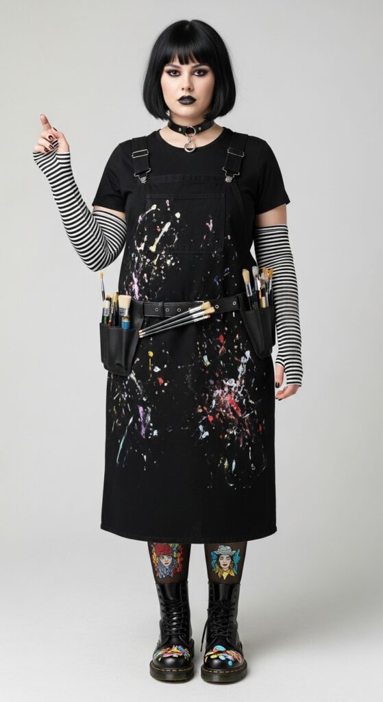 24 Winter Plus Size Goth Outfits for Every Dark Soul 12 Dark Artist