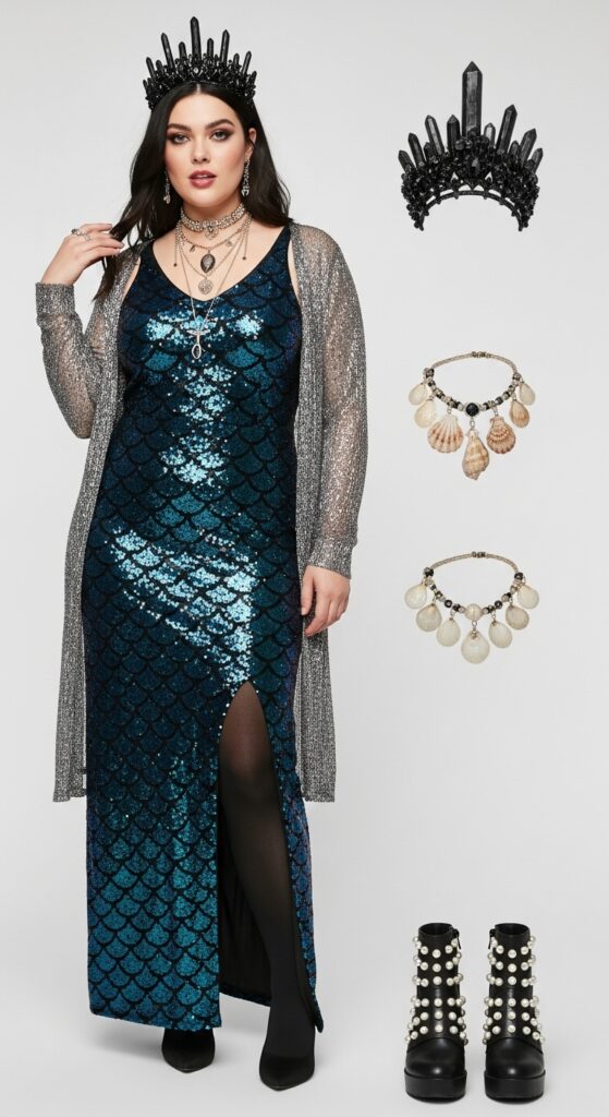24 Winter Plus Size Goth Outfits for Every Dark Soul 16 Dark Mermaid