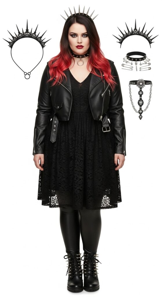 24 Winter Plus Size Goth Outfits for Every Dark Soul 9 Dark Romantic Rebel
