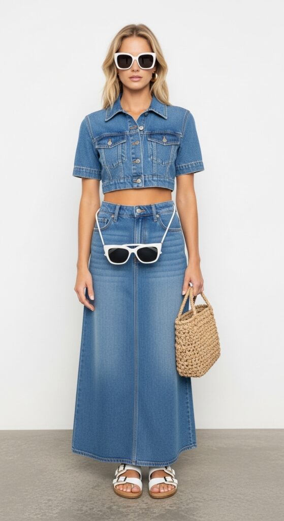 Denim-on-Denim Maxi Look