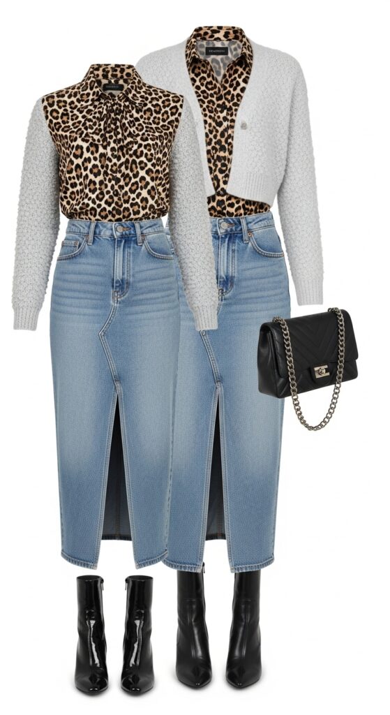 18 Chic Ways to Style a Cropped Cardigan This Season 12 Edgy Leopard Print