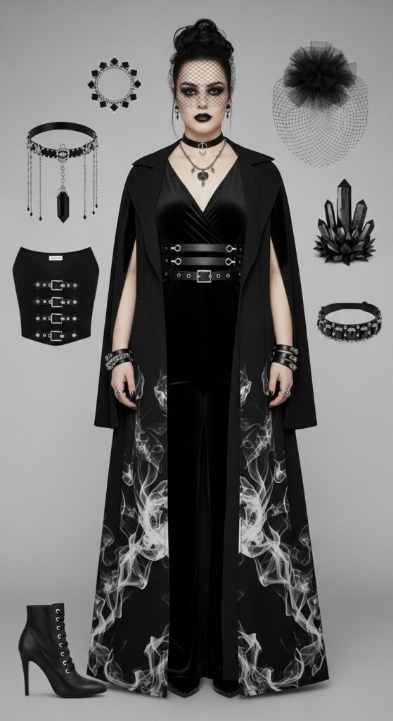 24 Winter Plus Size Goth Outfits for Every Dark Soul 21 Elegant Shadow