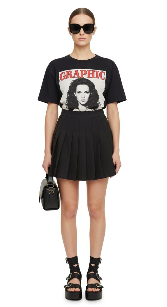 Graphic Tee & Skirt Combo