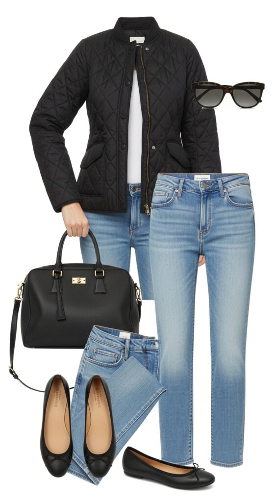 Jacket and Light Wash Jeans