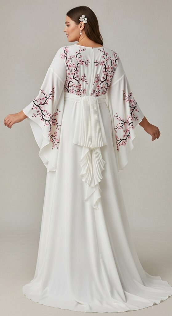 Japanese Garden Kimono Wrap Dress
