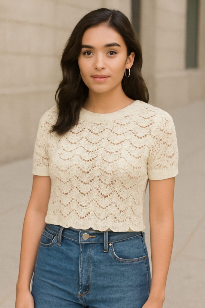 19 Cute & Trendy Summer Tops You’ll Absolutely Love 15 Knit Lace-Pattern Top – Elegant Comfort