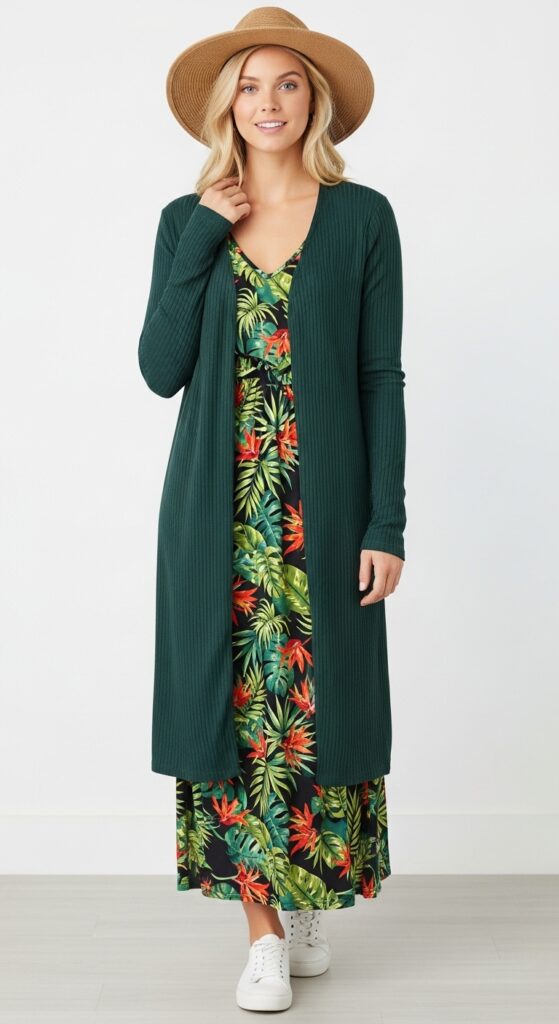14 Stylish Ways to Wear a Long Cardigan for Any Occasion 10 Long Cardigan Over a Maxi Dress