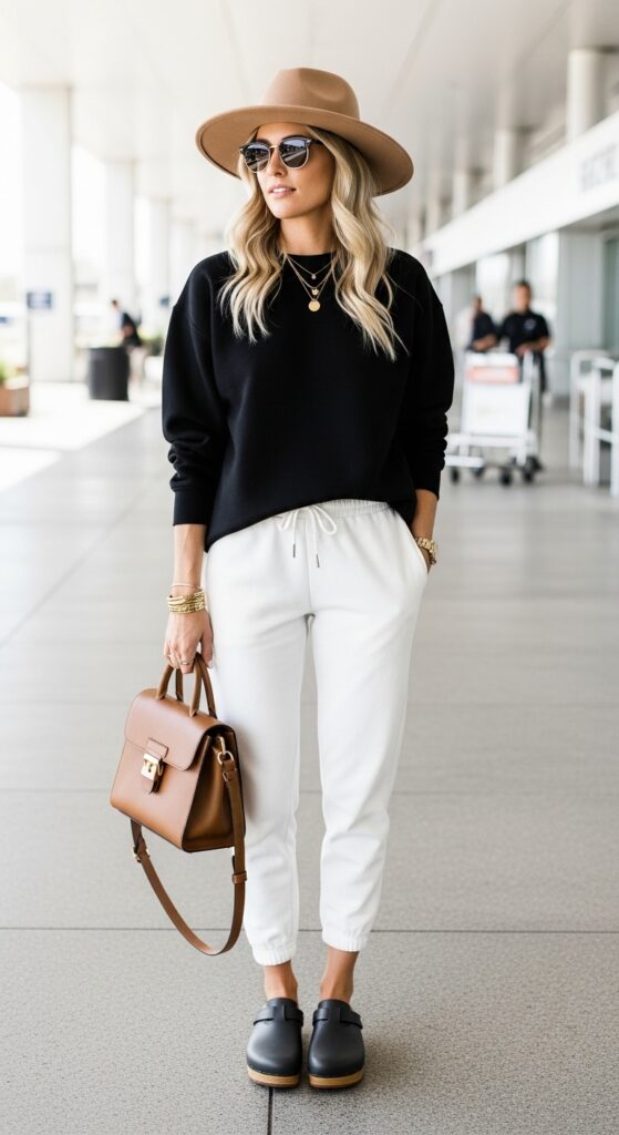 25 Stylish Airport Outfit Ideas for Comfort and Fashion 11 Monochromatic Neutrals