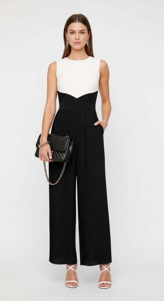 24 Neutral Outfit Ideas That Are Anything but Boring 19 Monochrome Jumpsuit Elegance