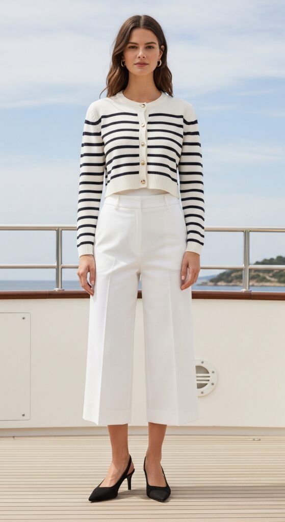 18 Chic Ways to Style a Cropped Cardigan This Season 20 Nautical Inspired