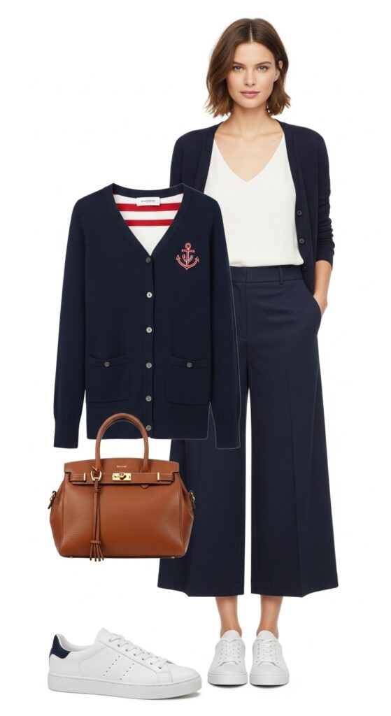 25 Trendy White Sneakers Outfits for Women That Are Totally Chic 5 Nautical Inspired Navy and White