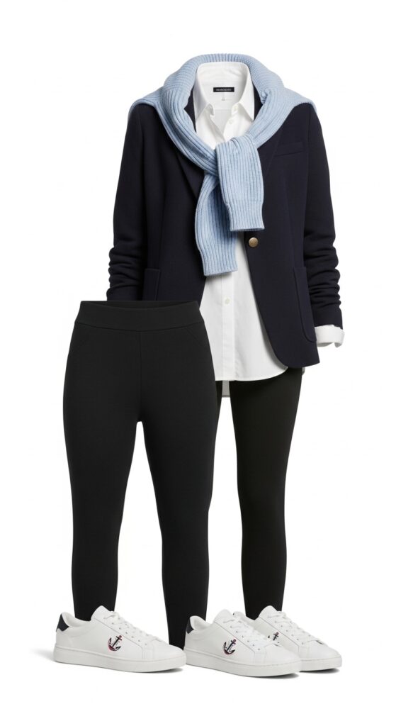 24 Neutral Outfit Ideas That Are Anything but Boring 18 Navy and White Classic