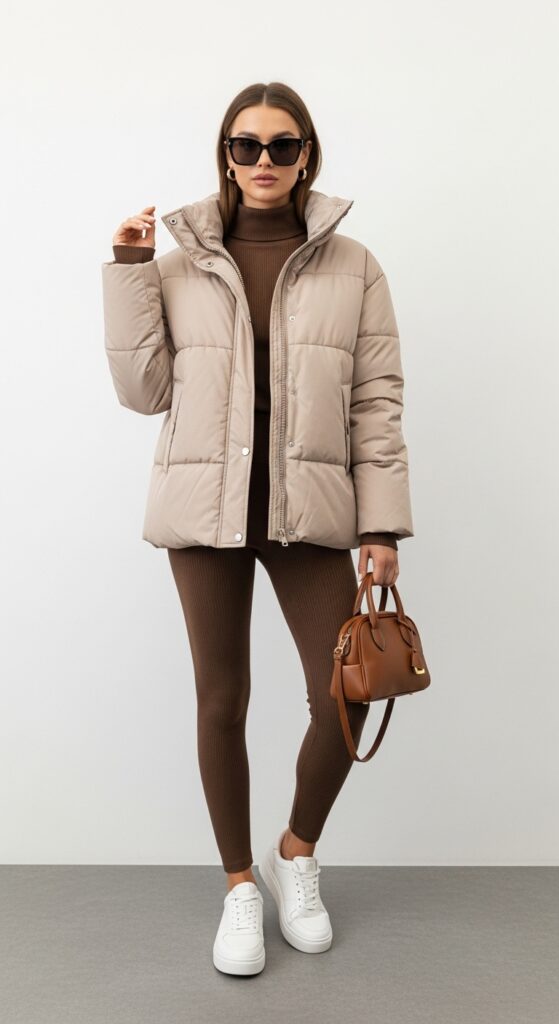 19 Cozy and Stylish Puffer Jacket Outfit Ideas for Winter 10 Neutral Tones for Everyday
