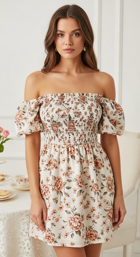 Off-Shoulder Floral Mini Dress