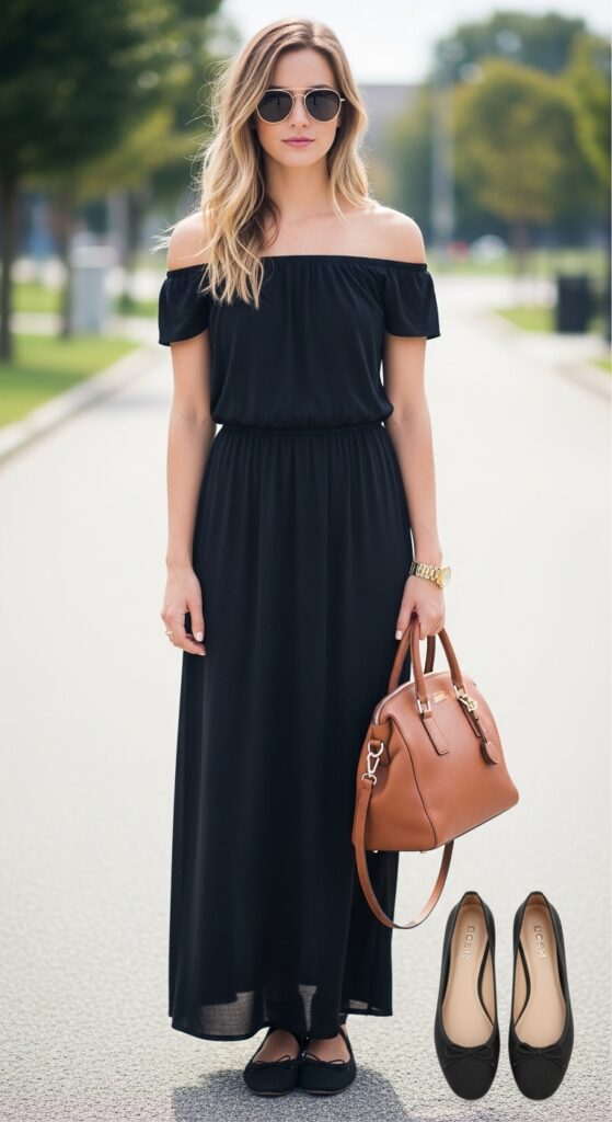 Off-Shoulder Maxi Dress