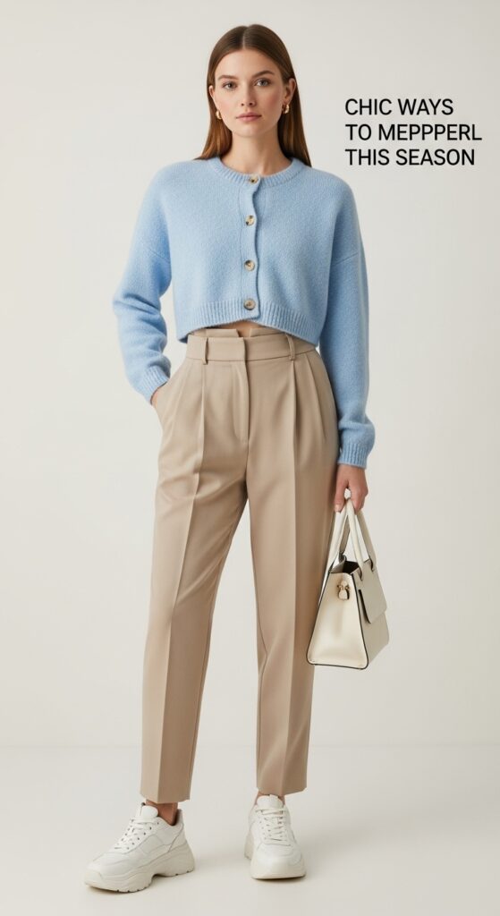 18 Chic Ways to Style a Cropped Cardigan This Season 14 Pastel and Neutrals