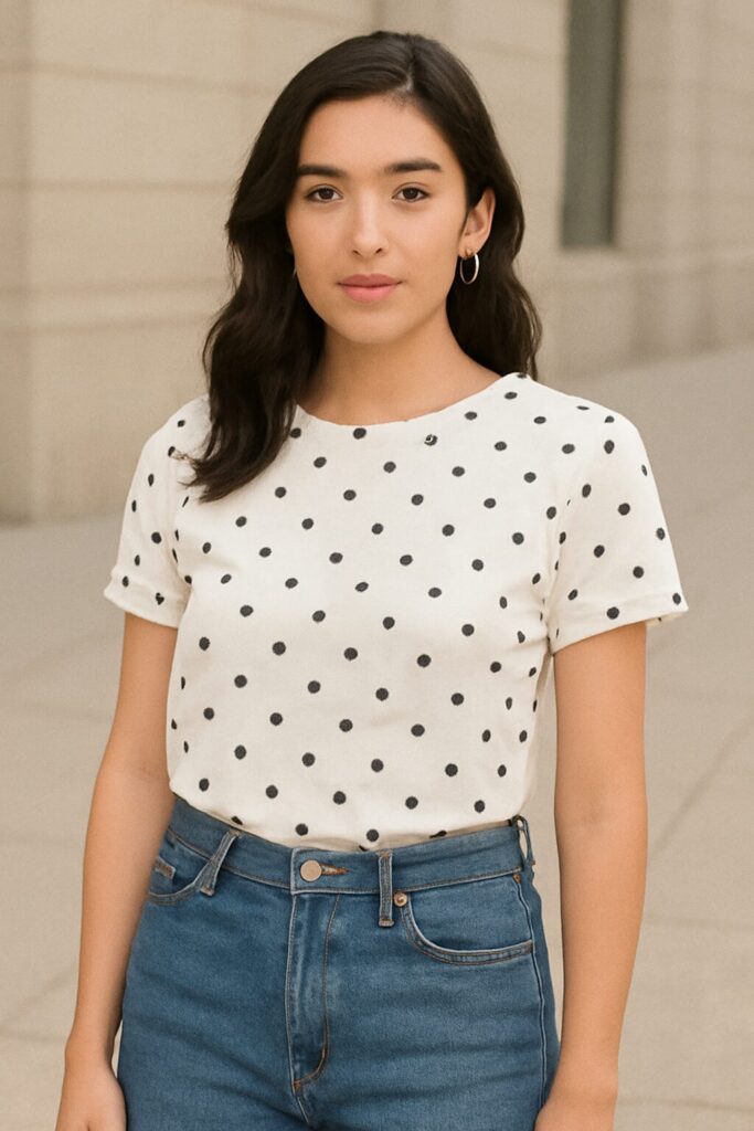 19 Cute & Trendy Summer Tops You’ll Absolutely Love 20 Polka Dot White Blouse – Classic & Fun