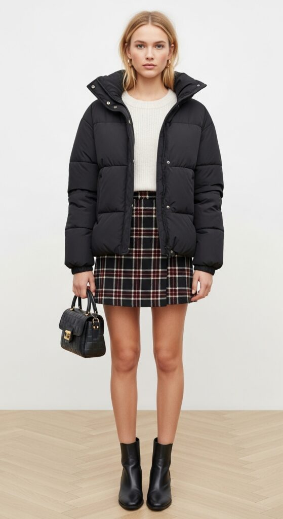 19 Cozy and Stylish Puffer Jacket Outfit Ideas for Winter 14 Preppy Chic