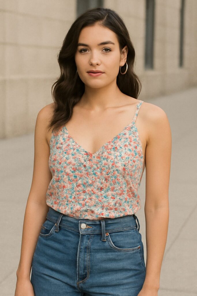 19 Cute & Trendy Summer Tops You’ll Absolutely Love 11 Printed Camisole Top – Easy, Breezy Summer Vibes