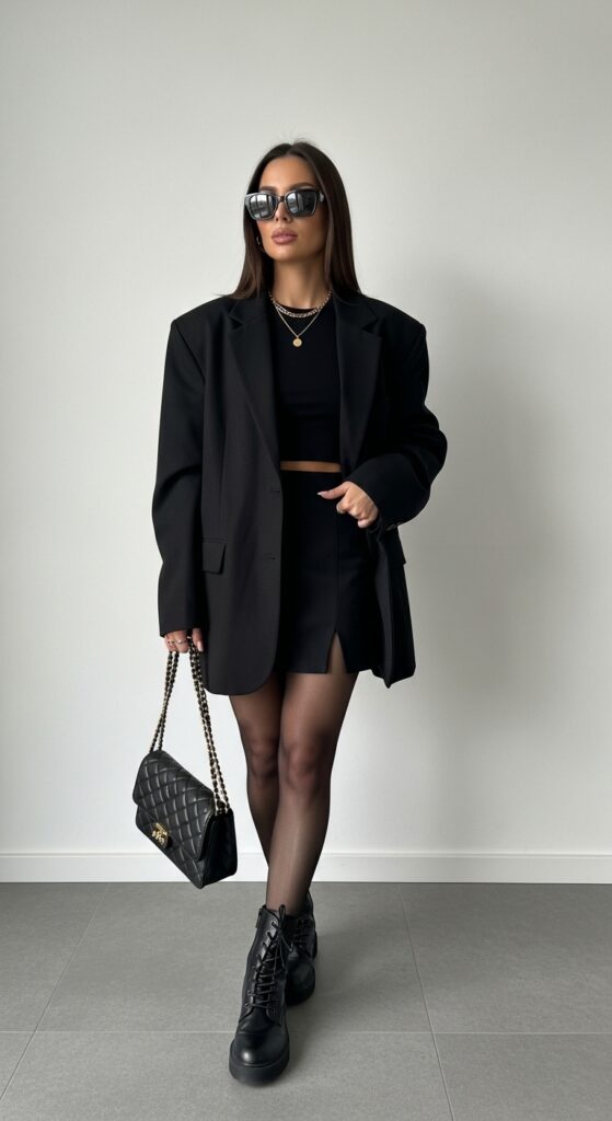 24 Neutral Outfit Ideas That Are Anything but Boring 9 Sleek All-Black Ensemble