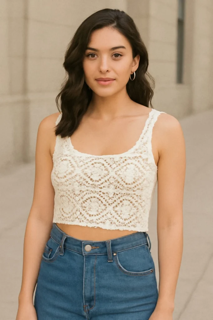 19 Cute & Trendy Summer Tops You’ll Absolutely Love 18 White Crochet Crop Top – Vintage & Modern Fusion