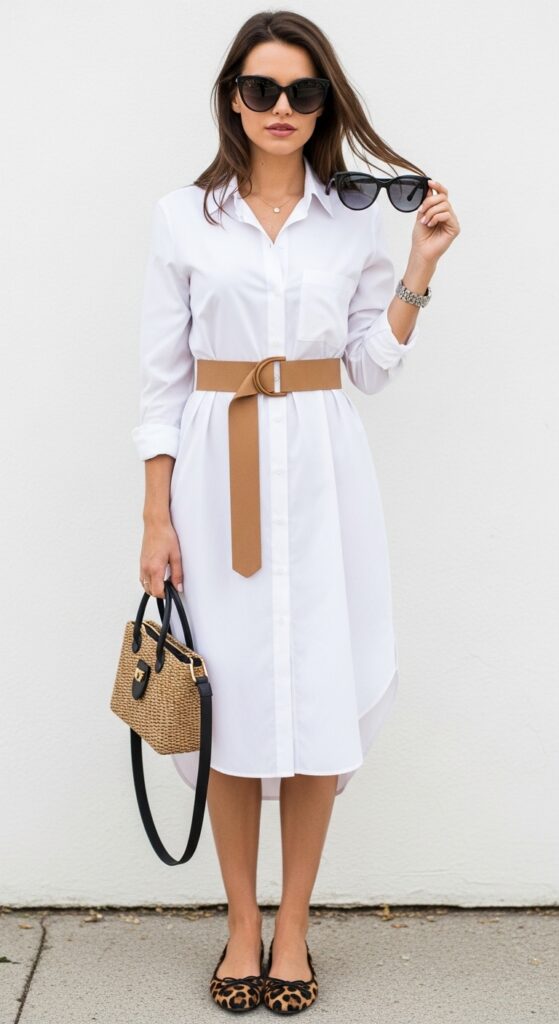 28 Stylish Ways to Wear a White Button-Down Shirt and Elevate Your Fashion 20 White Shirt Dress