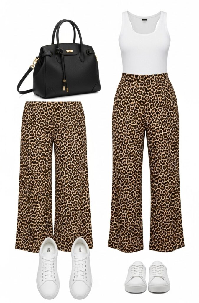 25 Trendy White Sneakers Outfits for Women That Are Totally Chic 7 Wild Side Leopard Print and Basics