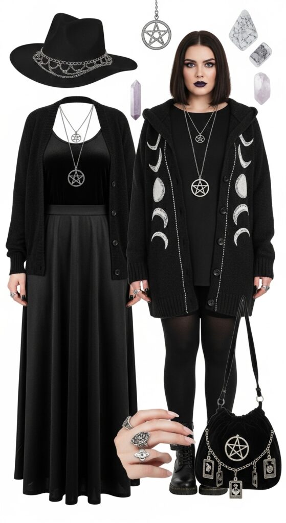24 Winter Plus Size Goth Outfits for Every Dark Soul 5 Witchy Winter Wanderer