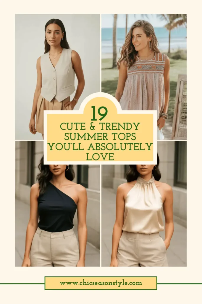 19 Cute & Trendy Summer Tops You’ll Absolutely Love 1 Yellow Cream Photo Collage Fashion Ideas Pinterest Pin