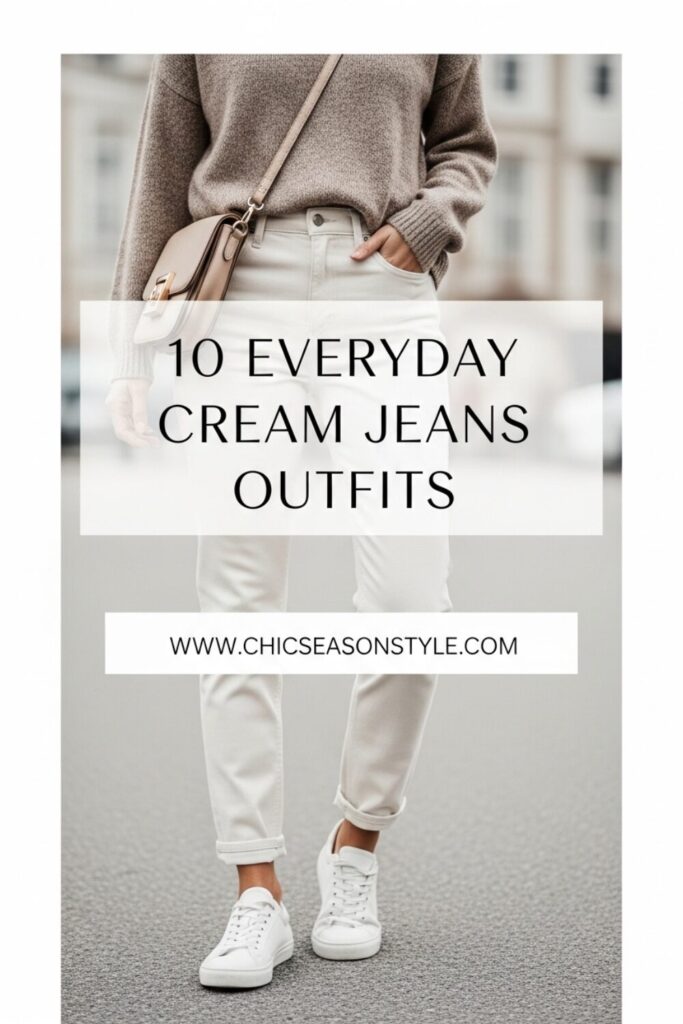 10 Chic Cream Jeans Outfits to Inspire Your Wardrobe with Chic Season Style 1 10 Cream Jeans Outfits for Effortless Everyday Chic