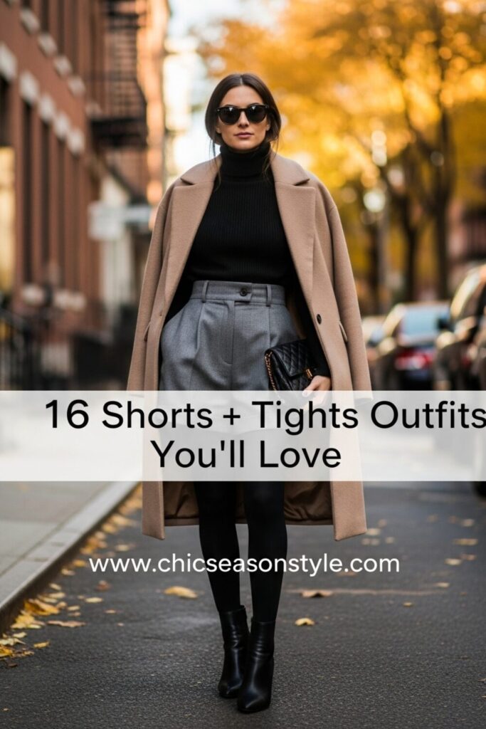 16 Chic Outfits with Tights: Elevate Your Cold-Weather Style 1 16 Stylish Tights and Shorts Outfits to Try This Season
