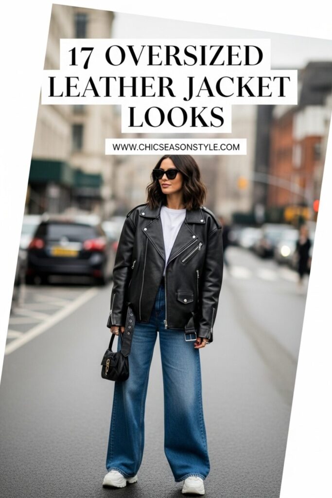 17 Stylish Leather Jacket Outfits That Will Turn Heads 1 17 Oversized Leather Jacket Outfits That Feel Effortless and Edgy