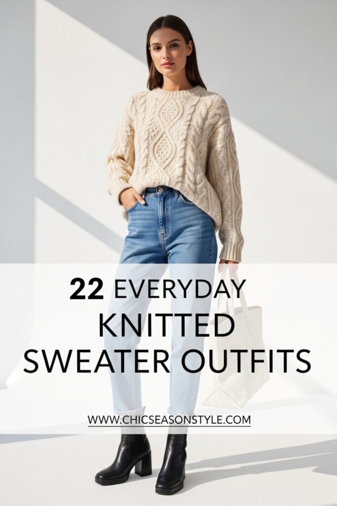 22 Chic Knitted Sweater Outfit Ideas You Need to Try 1 22 Knitted Sweater Outfits for Effortless Everyday Style