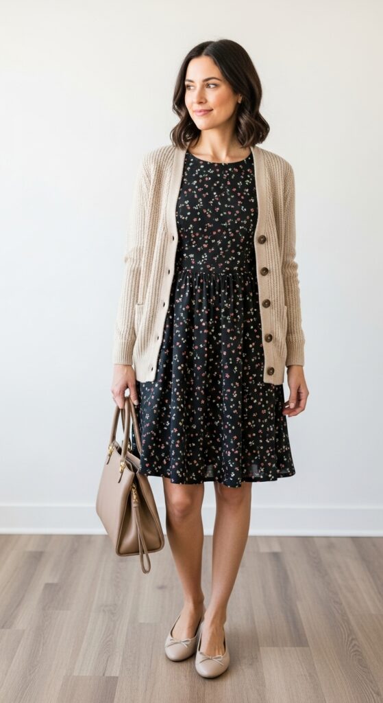 A-Line Dress and Cardigan
