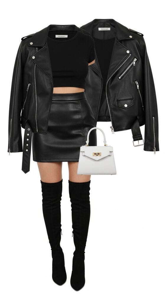 17 Stylish Leather Jacket Outfits That Will Turn Heads 12 All Black Everything