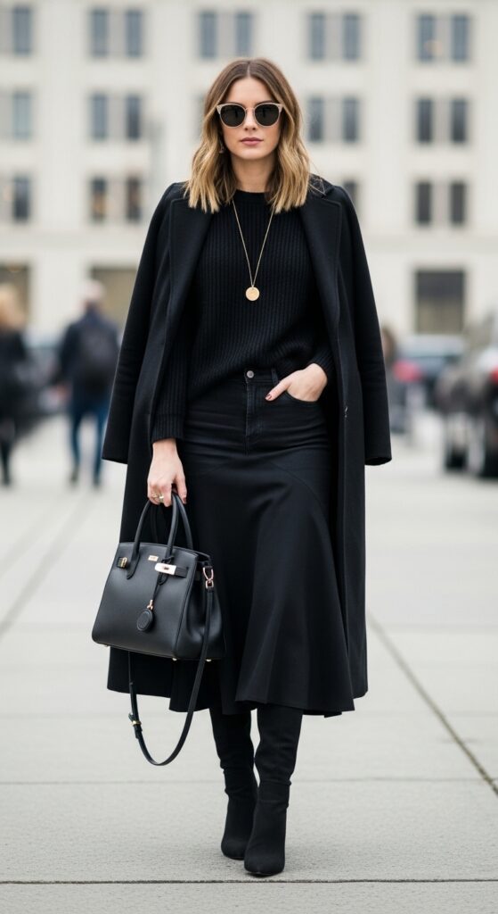30 Stylish Winter Outfits for Women That Keep You Warm and Fashion-Forward 9 All-Black Winter Glam