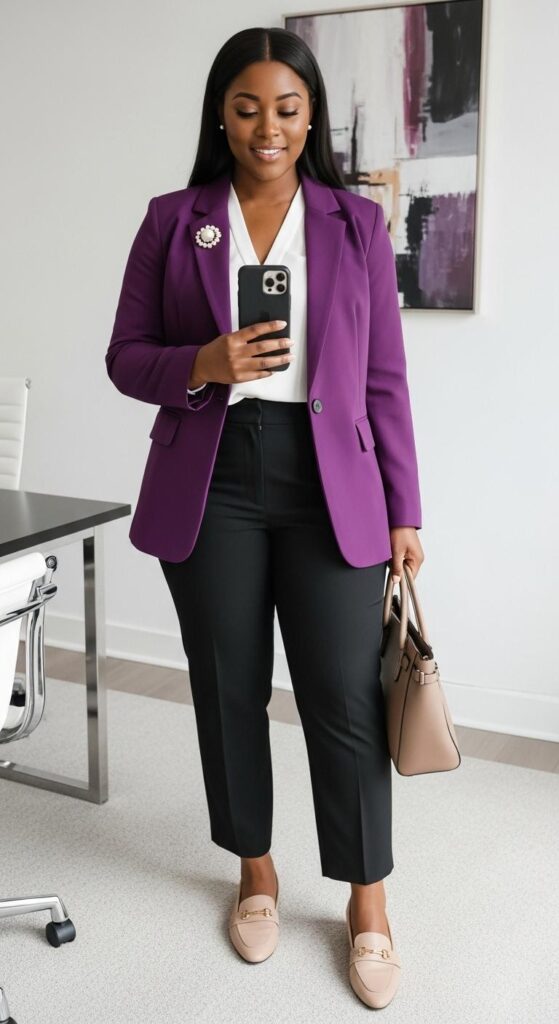 Amethyst Blazer and Trousers for Work Chic