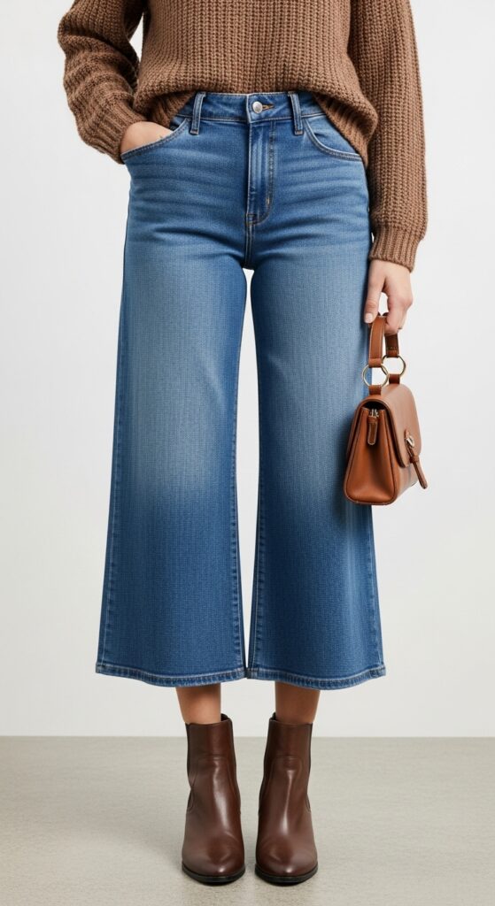 12 Perfect Footwear Styles to Pair with Wide-Leg Pants 4 Ankle Boots with Cropped Wide-Leg Pants