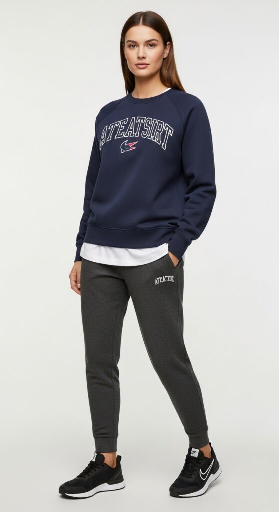 18 Stylish Sweatshirt Outfits to Elevate Your Everyday Look 10 Athletic Sweatshirt and Joggers