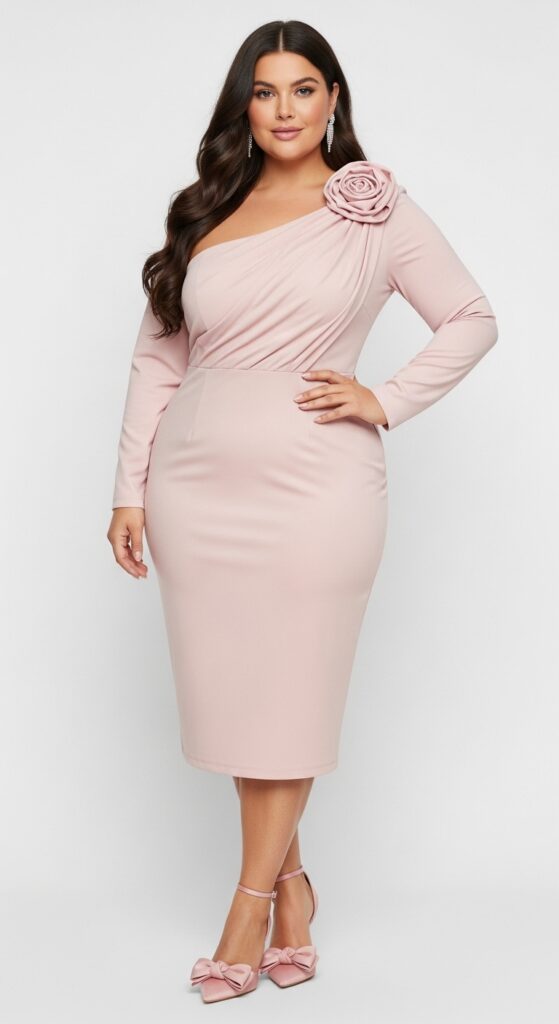 Blush Pink Midi Dress