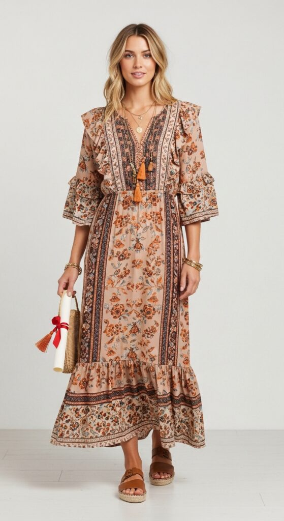 14 Graduation Outfit Ideas to Make Your Day Extra Special 11 Boho-Chic Dress for a Relaxed Vibe
