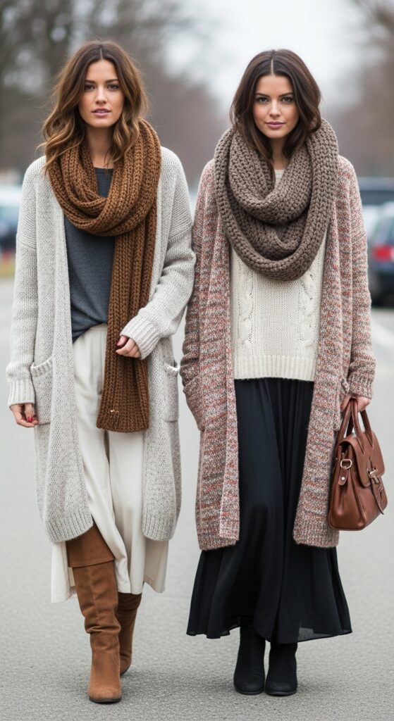 30 Stylish Winter Outfits for Women That Keep You Warm and Fashion-Forward 22 Boho Winter Look with a Long Cardigan
